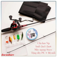 Bộ cần câu lure VIP máy ngang cao cấp tặng dây câu lure và hộp mồi lure docaukhoa99