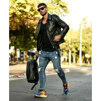 jaket kulit model ramones elegant Silverstone black ARL 033 aril Noah