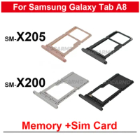 For Samsung Galaxy Tab A8 10.5" SM-X200 X205 Single Dual Memory SD Card +Sim Card Sim Tray Holder Socket Slot Replacement Parts