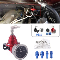 Fuel Pressure Regulator Adjustable Universal Auto Supercharger Aluminum Fuel Regulator With Original Gauge and Instructions