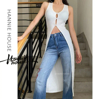 Hannie - เสื้อกล้ามผู้หญิง ทรงสลิมฟิต ผ่าข้าง คอกลาง