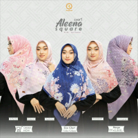HIJAB SYARI SEGIEMPAT VOAL PREMIUM LASERCUT ALEENA SQUARE BY RAUDHAH