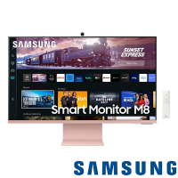 SAMSUNG S32CM80PUC 32型 4K 智慧聯網螢幕-粉 HDMI Type-C
