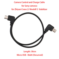 For Zhiyun Crane 2 / Weebill S stabilizer to  cameras , 38cm Control and Charge Cable Micro USB to Multi (Decurved)