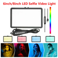 6/8 Inch LED Video Light For Live Streaming Photo Studio Light Panel Photography Dimmable Flat-panel Fill Lamp 3300-5600K