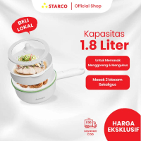 Starco Panci Listrik STC-EP03 1.8 Liter Anti Lengket Ceramic Putih Multifungsi Memasak Cepat Praktis