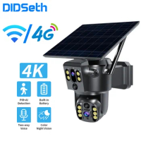 DIDseth 6MP 4K 4G PTZ Solar Camera 4G-SIM Card Battery WiFi Two Way Audio Surveillance Security Protection Outdoor CCTV Cam
