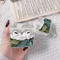 Exquisite Oil Painting Mountain Apple Wireless Bluetooth Earphone Case for AirPods 1/2/3, For AirPods Pro/Pro2
