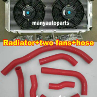 Aluminum Radiator&amp;Hose&amp;FANS For Toyota MR2 SW20 3SGTE MT 1990-1997 91 92 93 94 95 96