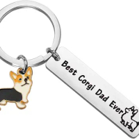 Corgi Lover Gifts Corgi Owner Gift Best Corgi Dad Ever Keychain Animal Lover Gift for Dog Dad Dog Lover Dog Owner