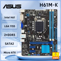 ASUS H61M-K Motherboard LGA 1155 Intel H61 DDR3 16GB PCI-E 3.0 USB2.0 support Core i3-2125 i5-3450 i7-3770K Micro ATX