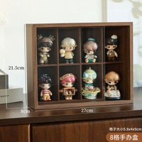 木質手辦收納盒防塵盲盒擺件收納陳列公仔穀子娃娃周邊展示置物架