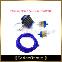 Blue 5mm 1 Meter Fuel Hose 38mm Air Filter Cleaner Fuel Filter For Pit Dirt Bike ATV Quad GY6 50cc QMB139 Engine Moped Scooter