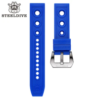 STEELDIVE Automatic Watch Strap Rubber Watch bands Automatic Watch 22mm Bracelets Blue Dive Watches Strap 20/22mm