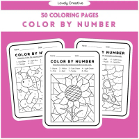 Set Coloring Pages | Color By Number | 50 Pages | A4 Size | 80gsm |