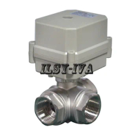 AC110~230V 3 way L/T type motorized ball valve,DN25 1" actuated valve with indicator