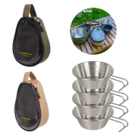 280/300/600ml Outdoor Stainless Steel Sierra Bowls Camping bowl Cup Set Picnic Tableware BBQ Hiking Bowls Cup With Storage Bag