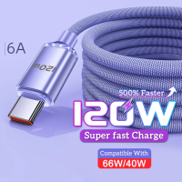 6A 12OW Type c Charger Fast Charging Cable 2M Thick Weave Cord Type-C Data Wire USB C For Android Re