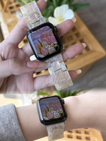 春夏新款樹脂適用iwatch7蘋果手錶帶applewatch6543代SE女生創意 全館免運