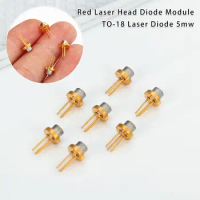 1/2/5/10pcs High Quality High Power 650nm 2.2V 5MW TO-18 Laser Diode Red Laser Head Burning Infrared Diode Module
