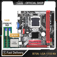 B75 LGA 1155 Desktop Motherboard Gaming Kit With I5 3570 2*8GB=16GB DDR3 RAM Plate Placa Mae LGA 1155 Set Support NVME M.2