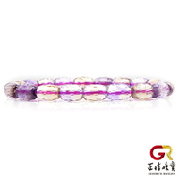 紫黃晶 極淨雙色 9.8-10.2mm 紫黃晶手珠｜日本彈力繩