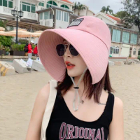 UV Protection Women Hat Fashionable Sun Protection Big Brim Beach Sunhats Visor Breathable Bucket Hat Travel Bucket Hat