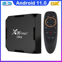 TVBOX X96 Max Plus Ultra TV Box Smart Android 11 S905X4 RAM 4GB ROM 64GB 32GB 8K Media Player Wifi 2.4G&amp;5.8G AV1 HD USB Set Top
