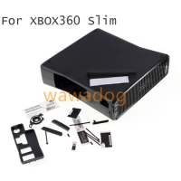1set Full Set Housing Shell Case With Stikers and Buttons For Xbox360 Slim Xbox 360 Slim Console Protector Case Black Color