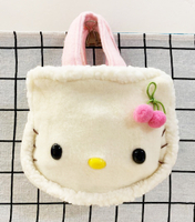 【震撼精品百貨】Hello Kitty 凱蒂貓~日本SANRIO三麗鷗 KITTY毛毛造型手提袋-粉櫻桃*96196