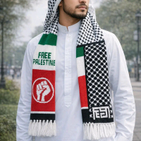 Syal Rajut Palestine Syal Rajut Manual Syal Rajut Komputer Komunitas Bola Umroh dengan Desain Free P