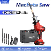 Easy-to-Use REAIM Cordless Electric Reciprocating Table Machine Mini Jig Wood Cutting Saber Saw