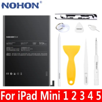 NOHON Battery For iPad Mini 5 4 3 2 1 A2133 A2124 A1550 A1599 A1455 A1432 A1454 A1489 A1490 A1491 Replacement Li-Polymer Bateria