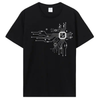 Anatomical Heart CPU Processor Computer Programmer PCB Board Geek T-Shirt Electrical Electronic Engineer Circuit Graphic Tshirt