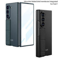 เคสโทรศัพท์, สำหรับ Samsung Z พับ 7, บางเฉียบ, เปลือกฝาครอบเต็ม, พร้อมฟิล์ม, ขาตั้งพับได้, เคสป้องกั