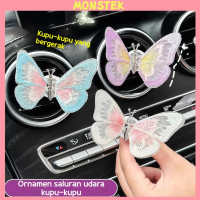 MUTMobil Dekorasi Interior AC Ornamen Kecil Kupu-kupu Penyembuhan Motor Kupu-kupu Bergerak Kaca Spio
