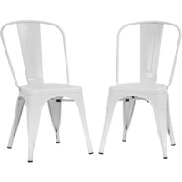 Metal Dining Chairs Set of 2 Indoor Outdoor Patio Chairs Kitchen Metal Chairs 18 Inch Seat Height Restaurant