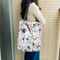 Disney 101 Dalmatians D7141 Anime Shoulder Bags Cartoon Customized Shopping Bag Casual Tote Storage Handbag Gift