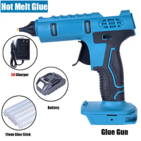80W Hot Melt Glue Gun With 11MM Glue Sticks Thermo 18V Cordless Electric Heat Gun Temperature Crafts DIY Repair Home Power Tools