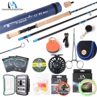 Maximumcatch Maxcatch 4-8WT Switch Fly Fishing Rod Full Kit 10-11FT Moderate Fast Action Switch Fly Rod With Reel Line Combo