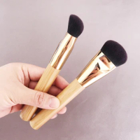 The Bamboo Balancing Act Foundation Brush - Dense Soft Synthetic Hair Contour Brush - Beauty Makeup Blender Applicator