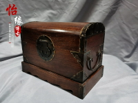 古玩古董木雕 花梨木包銅皮素面首飾盒 木箱木柜懷舊老物件收藏