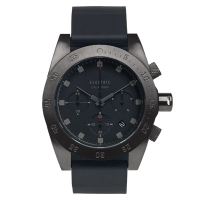 ELECTRIC DW01系列-經典潛水三眼計時腕錶-鐵灰x黑矽膠帶/44.5mm