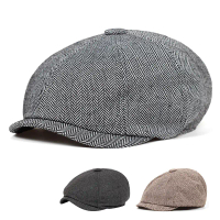 Topi Tukang Koran Retro Topi Segi Delapan Pria Topi Blinders Peaky Flat Cap Pria Inggris Baret Topi