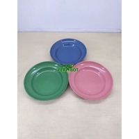 Piring Makan Plastik 1Lusin - Piring Plastik Cekung - Piring Selusin Biru