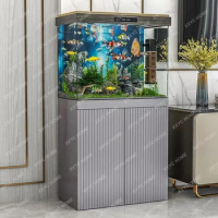 Light Luxury Fish Tank Cabinet Solid Wood Base Cabinet Integrated Aquarium European Size Home Living Room