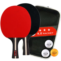 Table Tennis Racket 2 Rackets &amp; 3 Balls Ping Pong Paddles Set Professional Ping Pong Paddle with Bag for Beginners Training Game