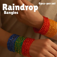 Trending Indian Raindrop Bangles (6pcs )2.4/2.6/2.8