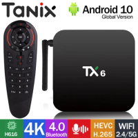 Original Tanix TX6 Smart TV Box Allwinner H616 Android10 2.4G/5G WIFI BT Ultra HD Dual Antenna TV Prefix H.265 VS X96 Plus X98