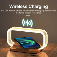 New LED wireless charger stand pad table desk light lamp mobile phone holder fast charging station d
